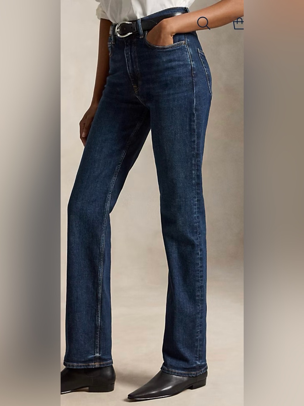 Ralph Lauren Dark Indigo high rise, straight leg Jeans size 10